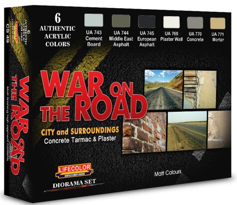 War on the Road City & Surroundings Concrete, Tarmac & Plaster Diorama Acrylic Set (6 22ml Bottles)