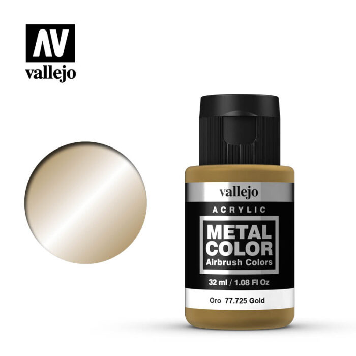 Vallejo Metal Color: Gold Metal Color 32ml Bottle