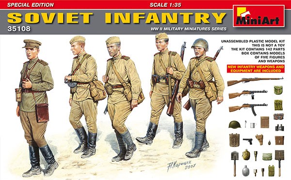 Soviet Infantry (5) w/Weapons & Equipment