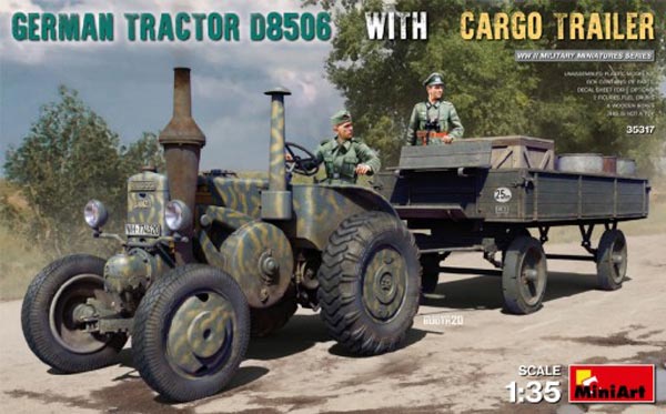 WWII German D8506 Military Tractor w/Cargo Trailer