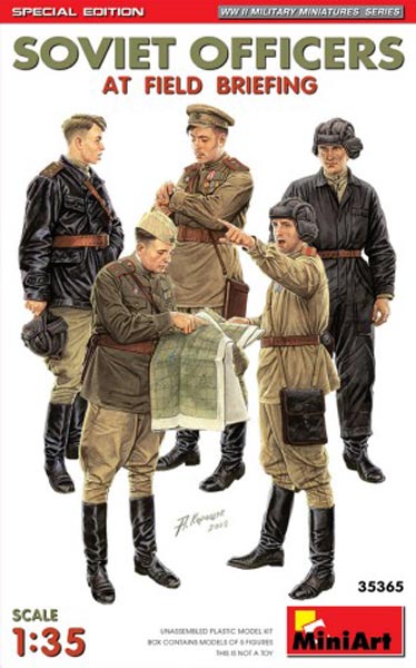 WWII Soviet Officers at Field Briefing