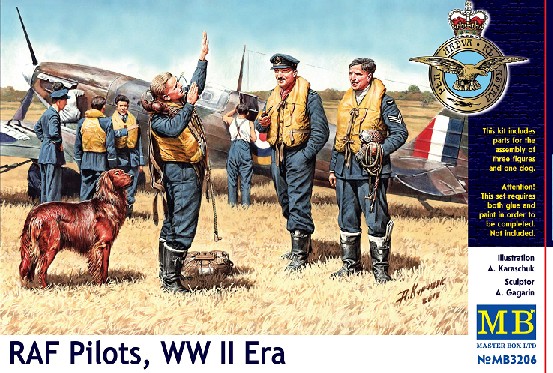 WWII RAF Pilots (3 w/Dog)