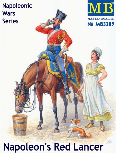 Napoleons Red Lancer Mounted on Horse & Maiden