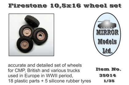 Firestone 10 5x16 Wheel/Tire Set for WWII CMP/British Trucks (5)