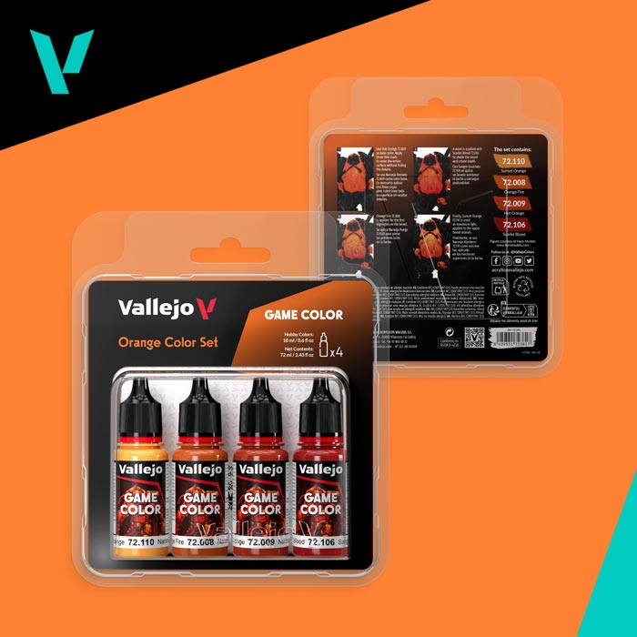 Vallejo Orange Game Color Paint Set