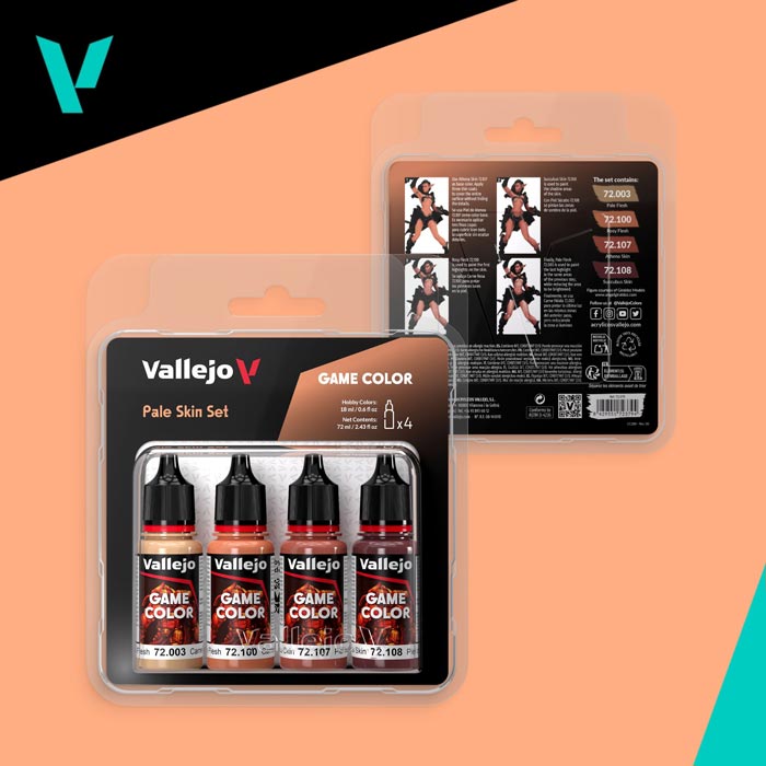 Vallejo Pale Skin Game Color Paint Set