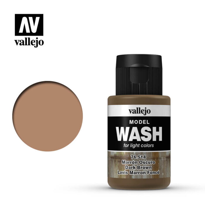 Vallejo Model Wash: Dark Brown Wash 35ml Bottle