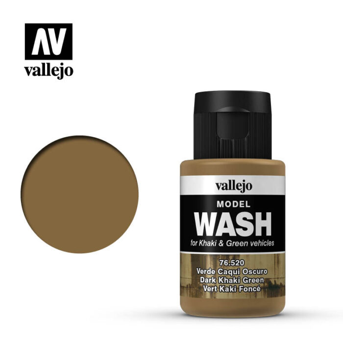 Vallejo Model Wash: Dark Khaki Green 35ml Bottle
