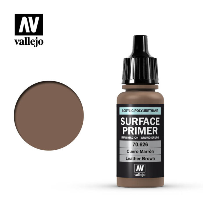 Vallejo Surface Primers: Leather Brown 17ml Bottle
