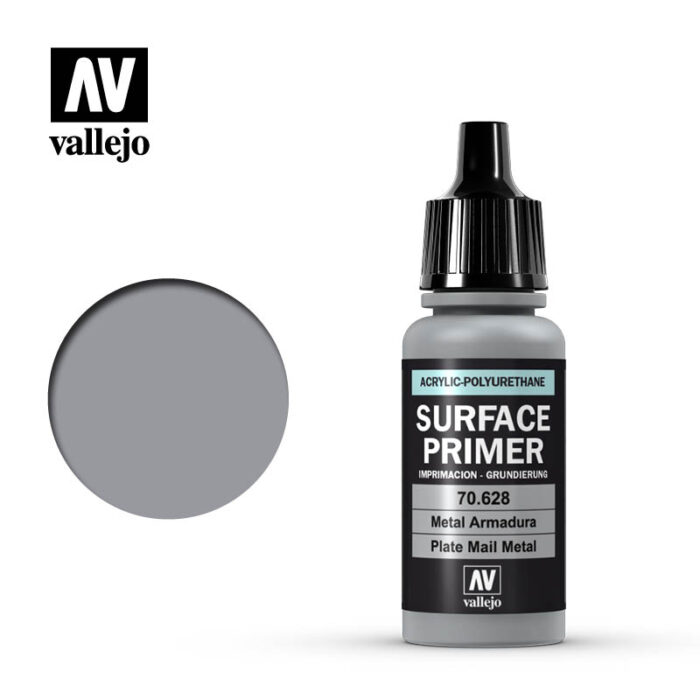 Vallejo Surface Primers: Plate Mail Metal 17ml Bottle
