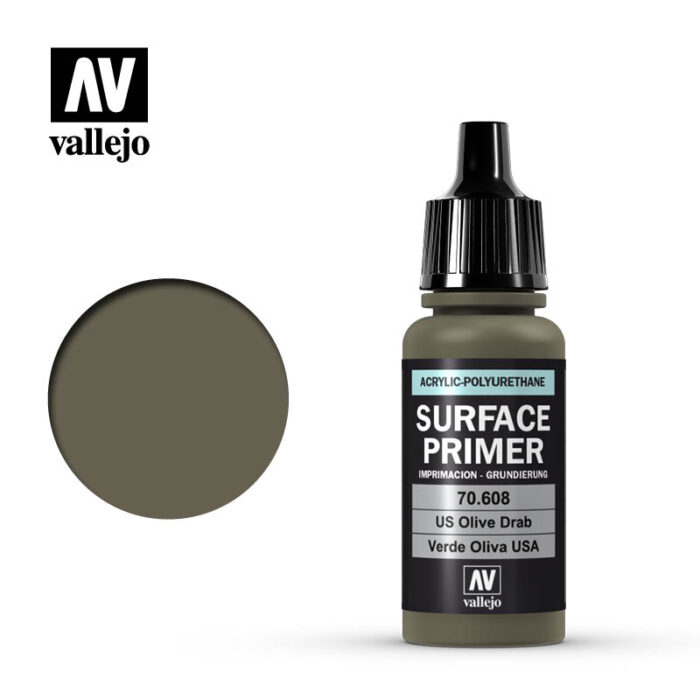 Vallejo Surface Primers: US Olive Drab 17ml Bottle