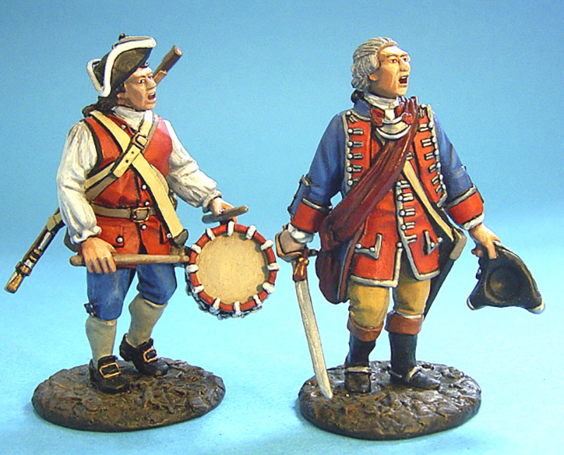 BATTLE ON THE MONONGAHELA 1755 - VIRGINIA OFFICER AND DRUMMER #VM-01 - 1 AVAILABLE OOP
