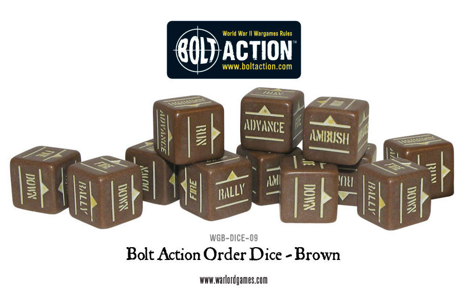 Bolt Action Orders Dice Packs - Brown