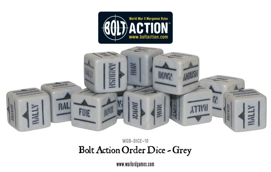 Bolt Action Orders Dice Packs - Grey