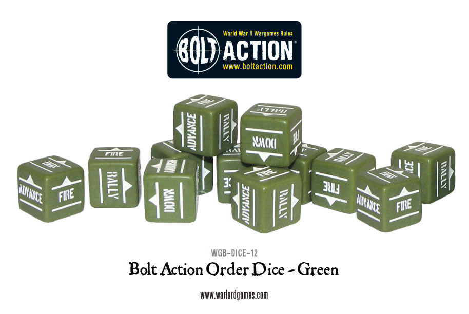 Bolt Action Orders Dice Packs - Green