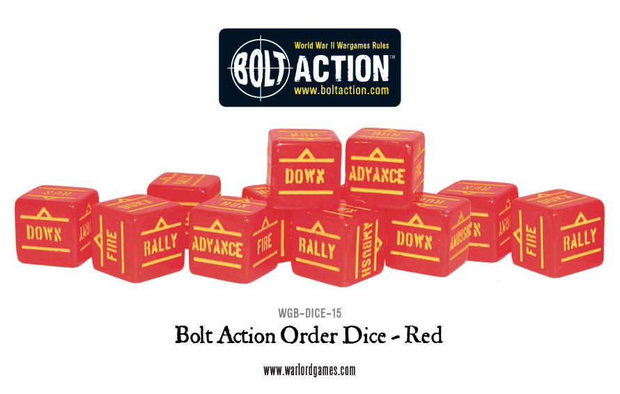 Bolt Action Orders Dice Packs - Red