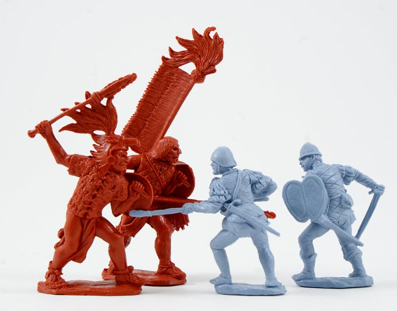 Plastic Toy Soldiers American Conquest  Aztecs warriors set 3  NEW!! 1/32 54 mm 
