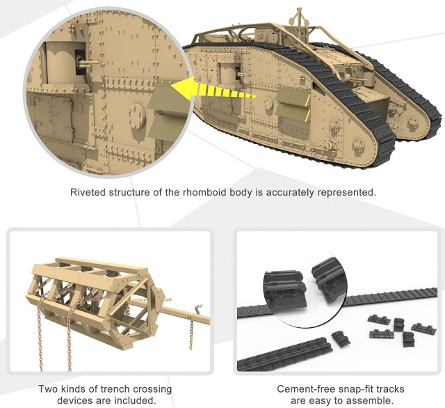 Michigan Toy Soldier Company : Meng Models - WWI British Heavy Tank MK ...