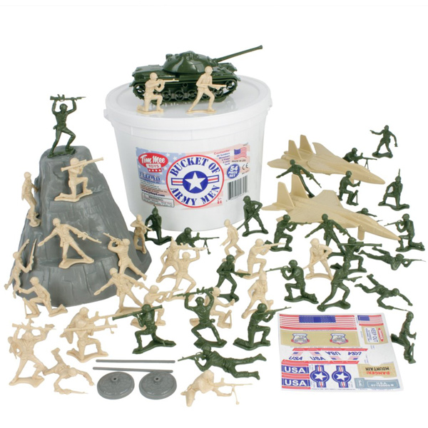 Michigan Toy Soldier Company : TimMee Toys - BUCKET of ARMY MEN: Tan vs ...