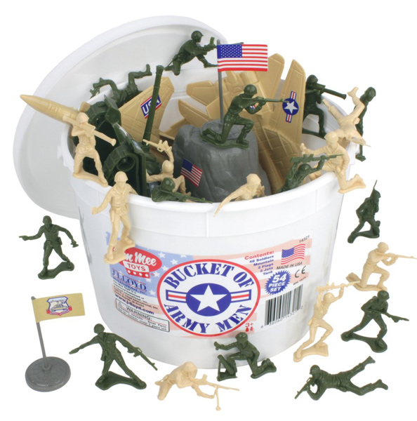 Michigan Toy Soldier Company : TimMee Toys - BUCKET of ARMY MEN: Tan vs ...